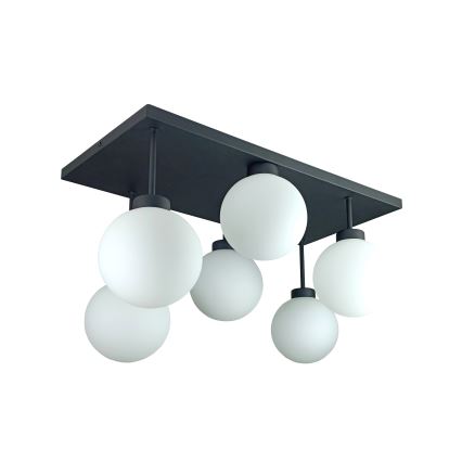 Nadgradni luster DEA 6xE14/60W/230V crna/bijela
