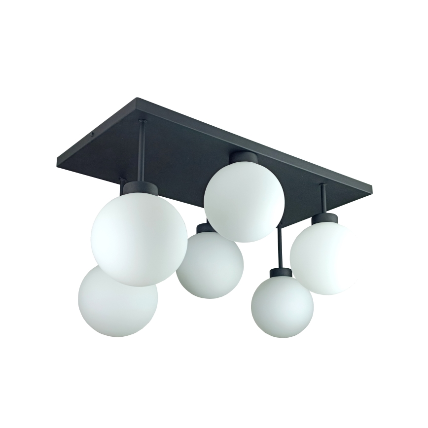 Nadgradni luster DEA 6xE14/60W/230V crna/bijela