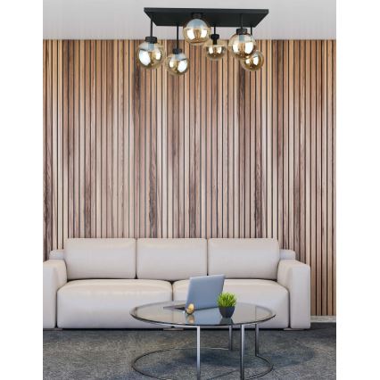 Nadgradni luster DEA 6xE14/60W/230V crna/dimna bež
