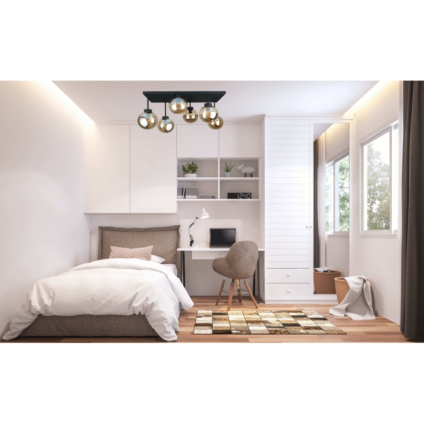 Nadgradni luster DEA 6xE14/60W/230V crna/dimna bež