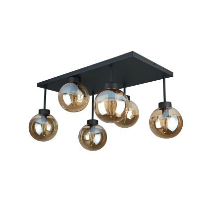 Nadgradni luster DEA 6xE14/60W/230V crna/dimna bež