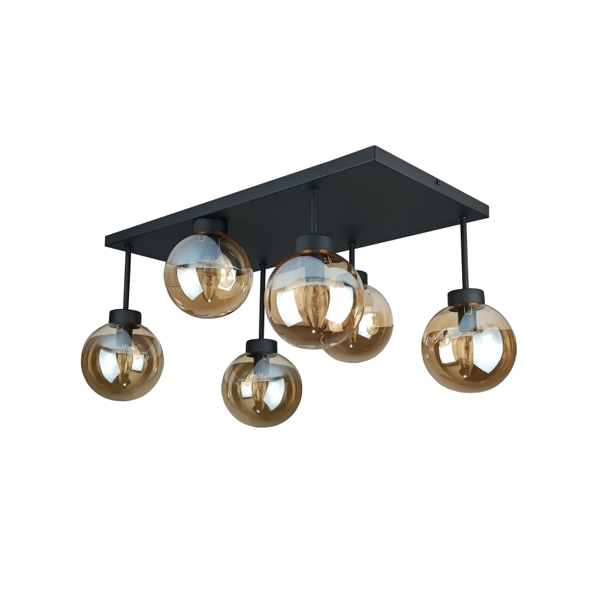 Nadgradni luster DEA 6xE14/60W/230V crna/dimna bež