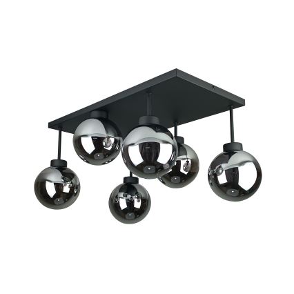 Nadgradni luster DEA 6xE14/60W/230V crna/dimna crna