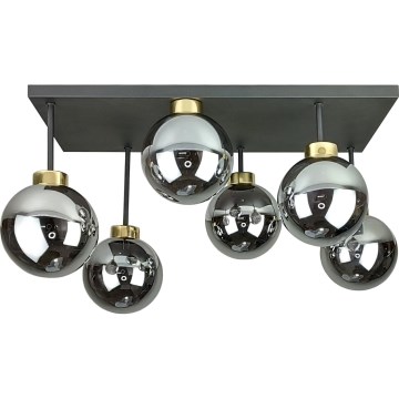 Nadgradni luster DEA 6xE14/60W/230V crna/zlatna/dimna crna
