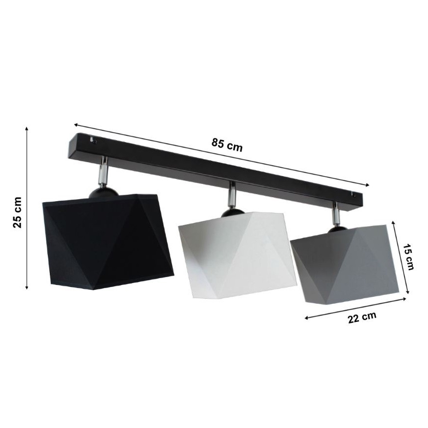 Nadgradni luster DIAMENT 3xE27/60W/230V