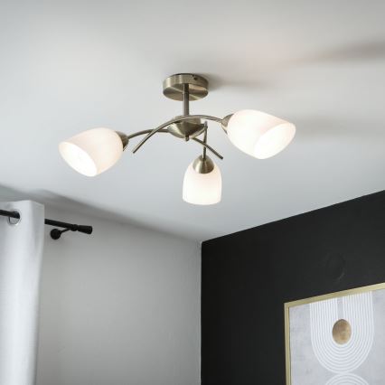 Nadgradni luster DONNA 3xE27/60W/230V patina