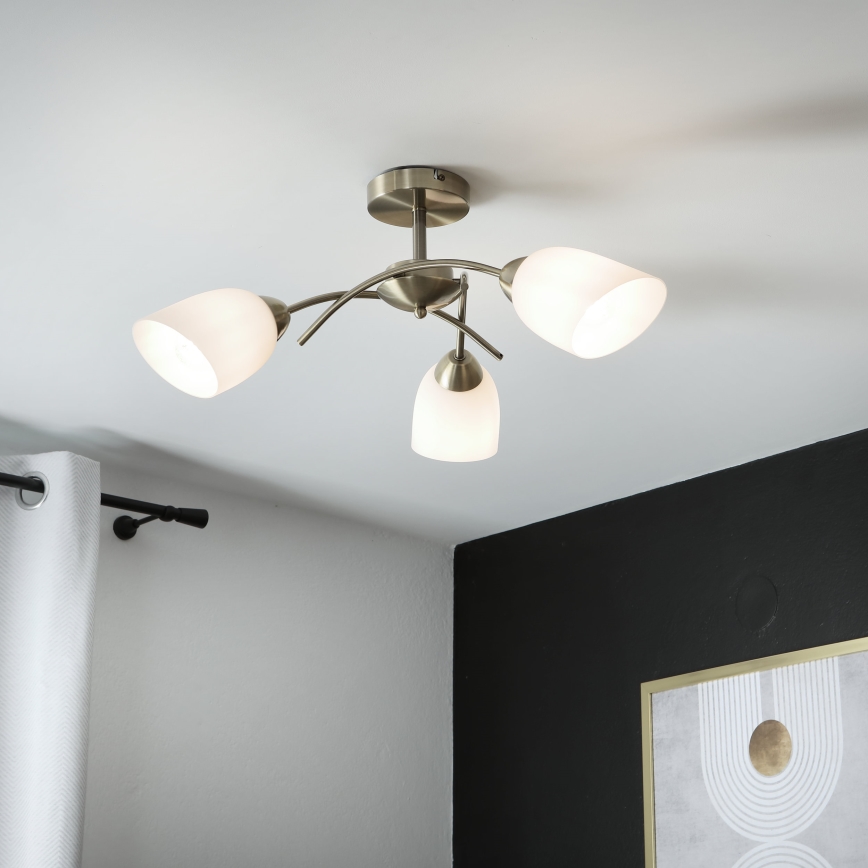 Nadgradni luster DONNA 3xE27/60W/230V patina