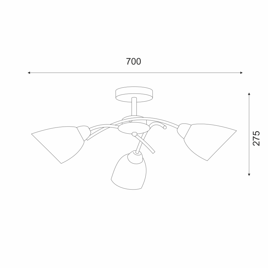 Nadgradni luster DONNA 3xE27/60W/230V patina