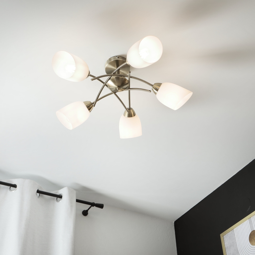 Nadgradni luster DONNA 5xE27/60W/230V patina