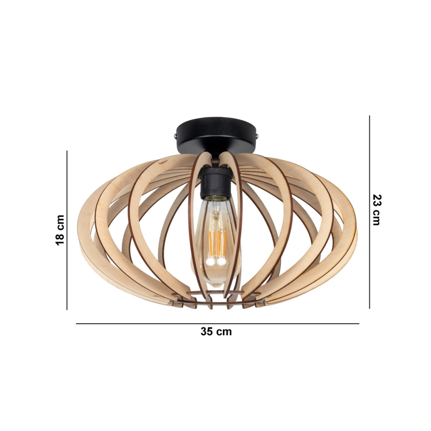 Nadgradni luster EARTH 1xE27/60W/230V crna/bež
