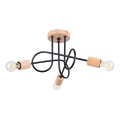 Nadgradni luster EMBER 3xE27/15W/230V crna/bež/bukva