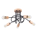 Nadgradni luster EMBER 5xE27/15W/230V crna/bež/bukva