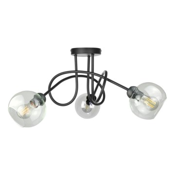 Nadgradni luster EVIE 3xE27/60W/230V crna/prozirna