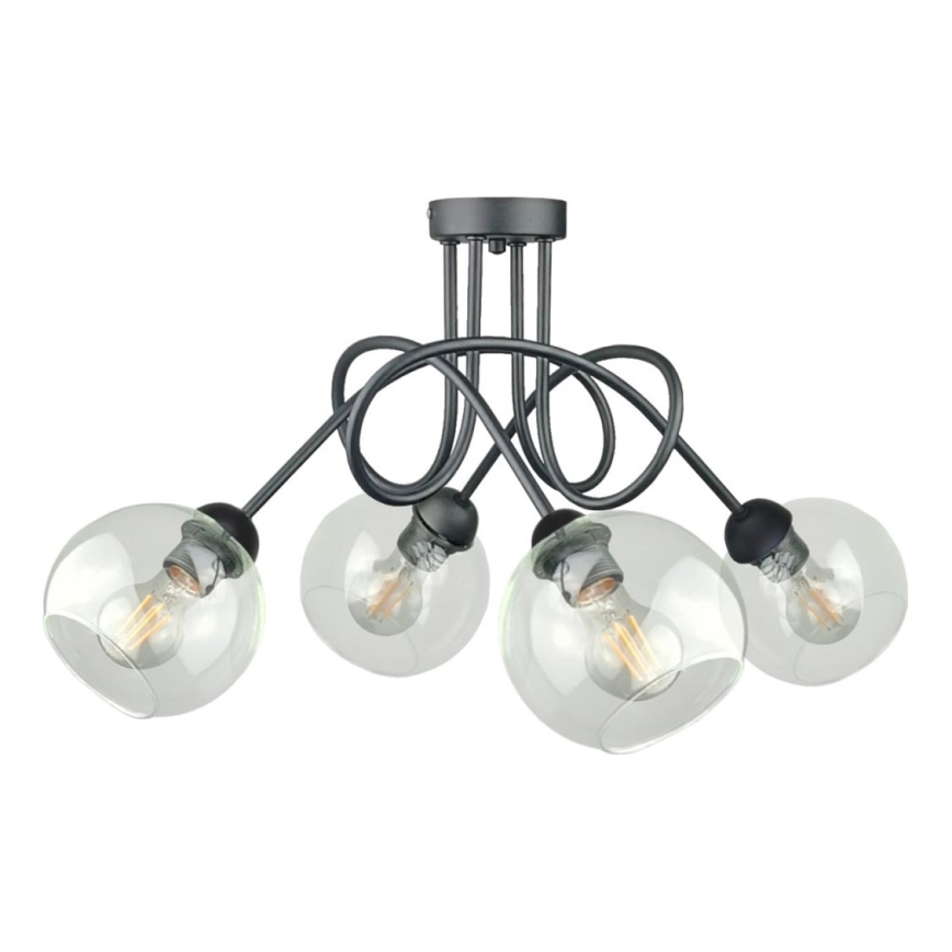 Nadgradni luster EVIE 4xE27/60W/230V antracit/prozirna