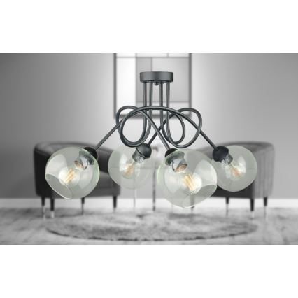 Nadgradni luster EVIE 4xE27/60W/230V antracit/prozirna