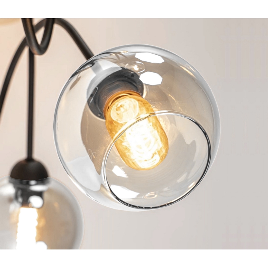 Nadgradni luster EVIE 4xE27/60W/230V antracit/prozirna