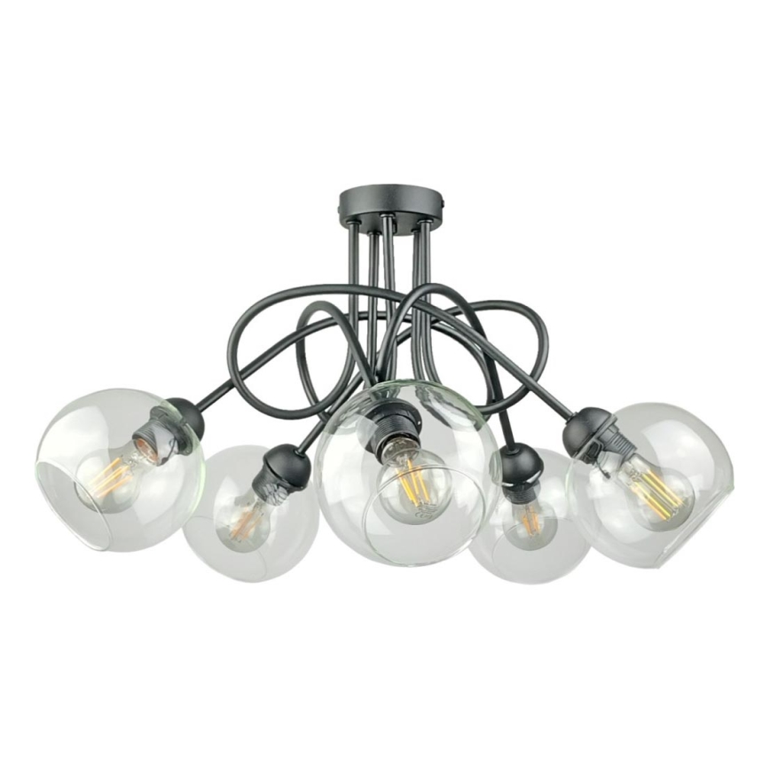 Nadgradni luster EVIE 5xE27/60W/230V antracit/prozirna