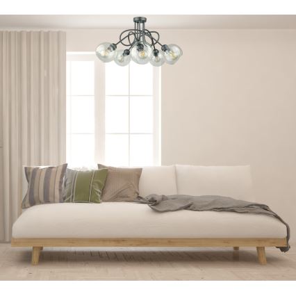 Nadgradni luster EVIE 5xE27/60W/230V antracit/prozirna