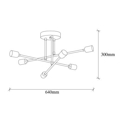 Nadgradni luster FLOWER 6xE27/40W/230V