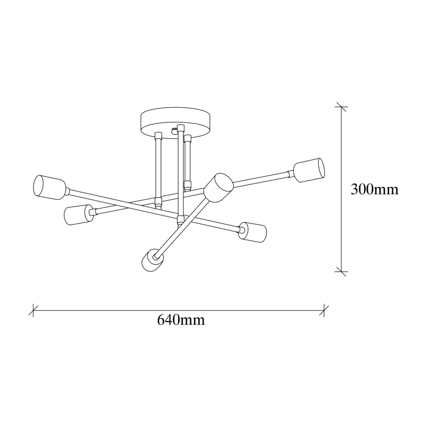 Nadgradni luster FLOWER 6xE27/40W/230V