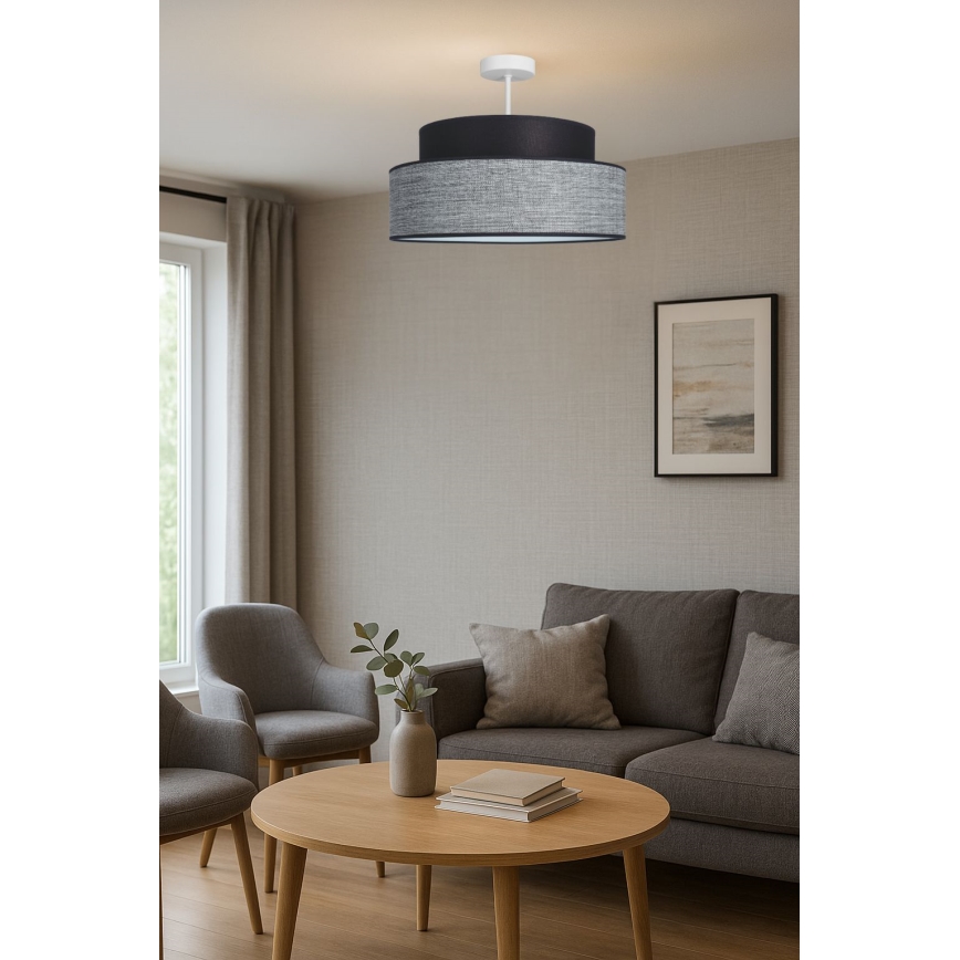 Nadgradni luster GRACE 1xE27/60W/230V crna/siva