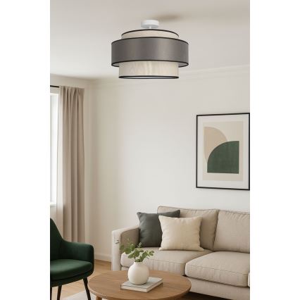 Nadgradni luster GRACE 1xE27/60W/230V krem/siva