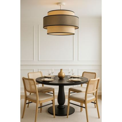 Nadgradni luster GRACE 1xE27/60W/230V krem/siva