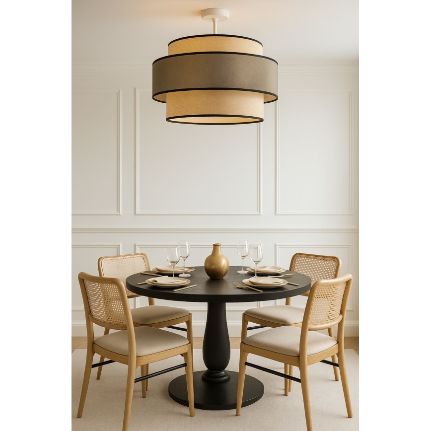 Nadgradni luster GRACE 1xE27/60W/230V krem/siva