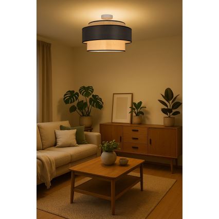 Nadgradni luster GRACE 1xE27/60W/230V krem/siva