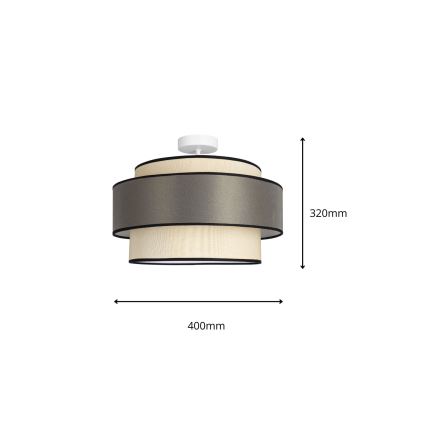 Nadgradni luster GRACE 1xE27/60W/230V krem/siva