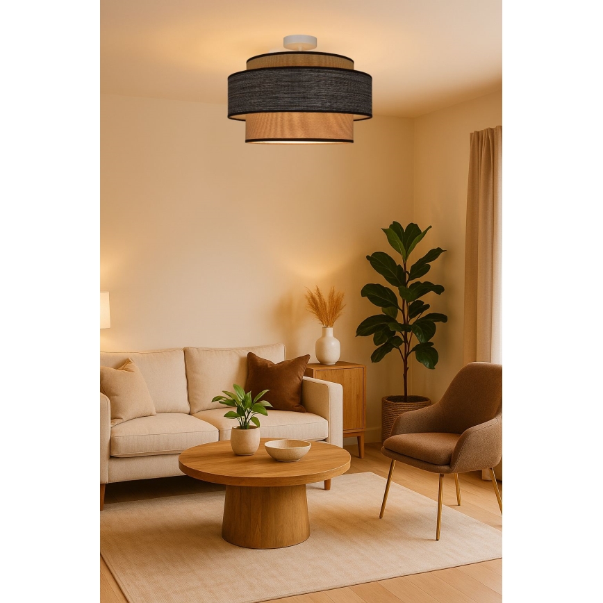 Nadgradni luster GRACE 1xE27/60W/230V krem/smeđa