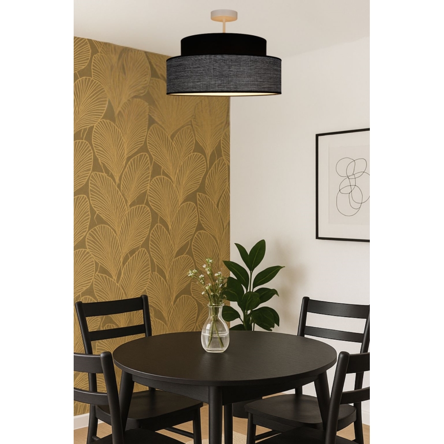 Nadgradni luster GRACE 1xE27/60W/230V pr. 40 cm crna/siva