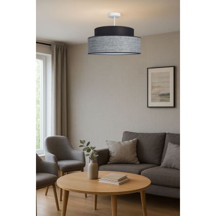 Nadgradni luster GRACE 1xE27/60W/230V pr. 40 cm crna/siva