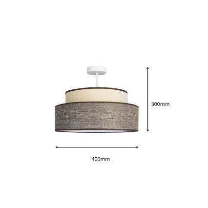 Nadgradni luster GRACE 1xE27/60W/230V pr. 40 cm krem/smeđa