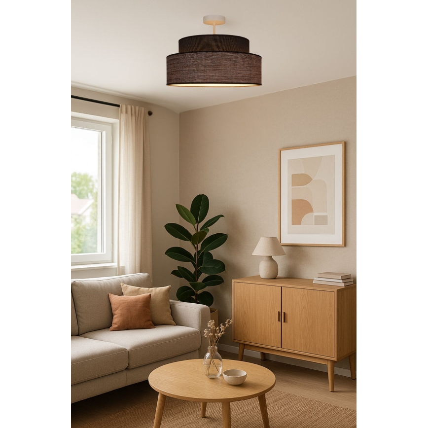 Nadgradni luster GRACE 1xE27/60W/230V smeđa/bež