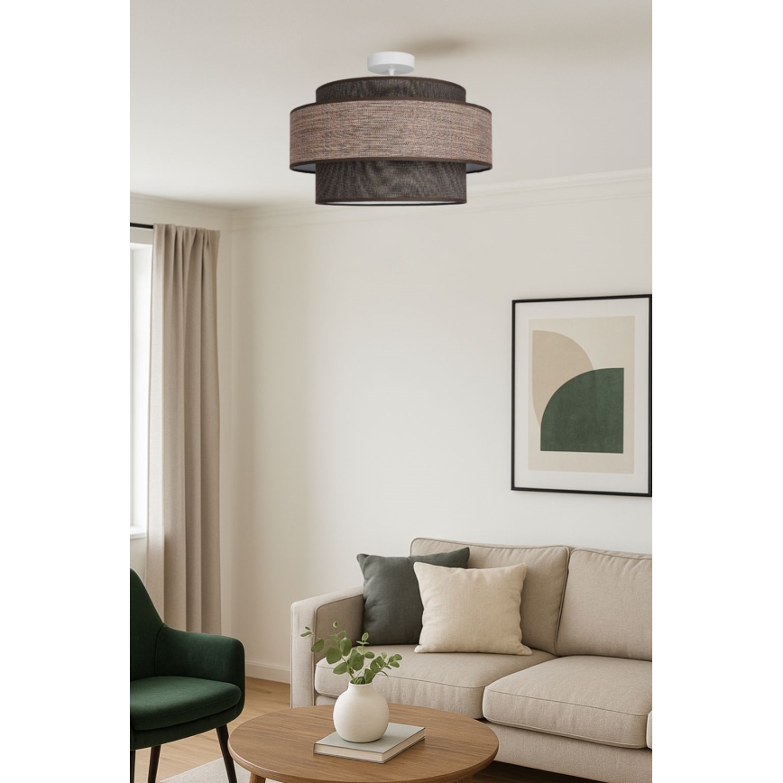 Nadgradni luster GRACE 1xE27/60W/230V smeđa/bež