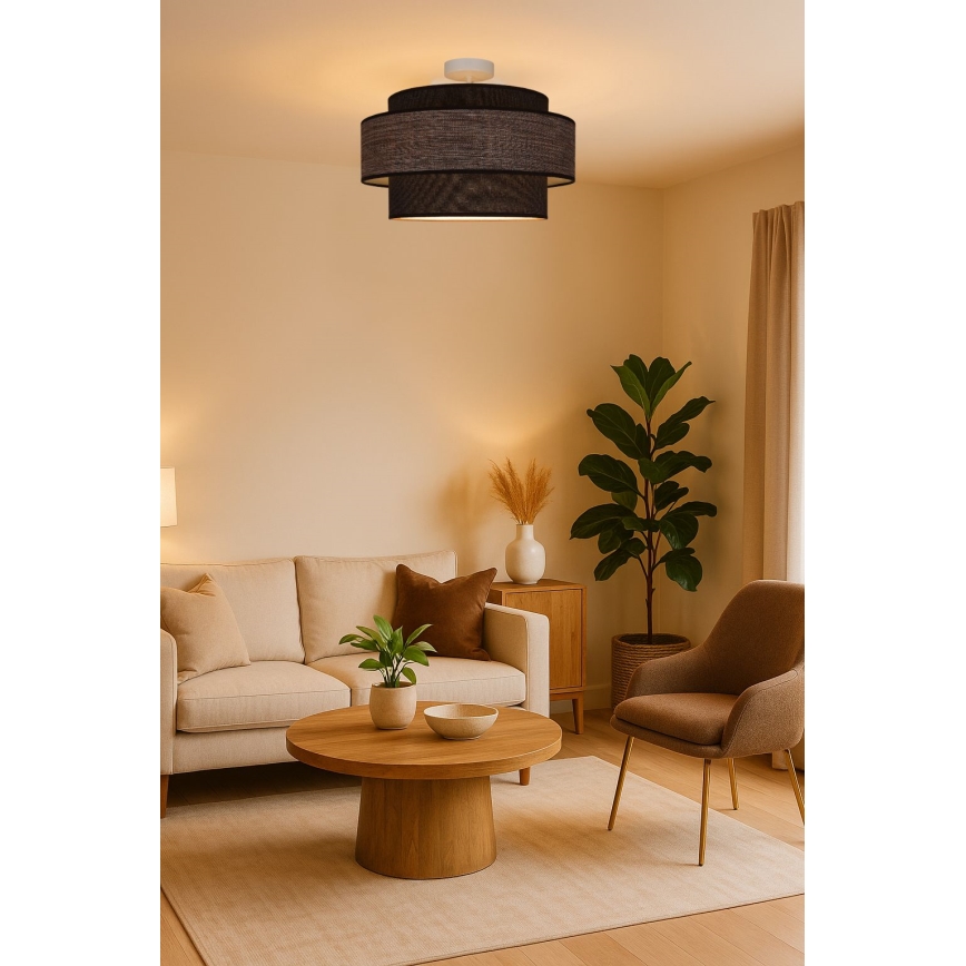 Nadgradni luster GRACE 1xE27/60W/230V smeđa/bež