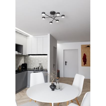 Nadgradni luster HALO 6xGX53/8W/230V crna