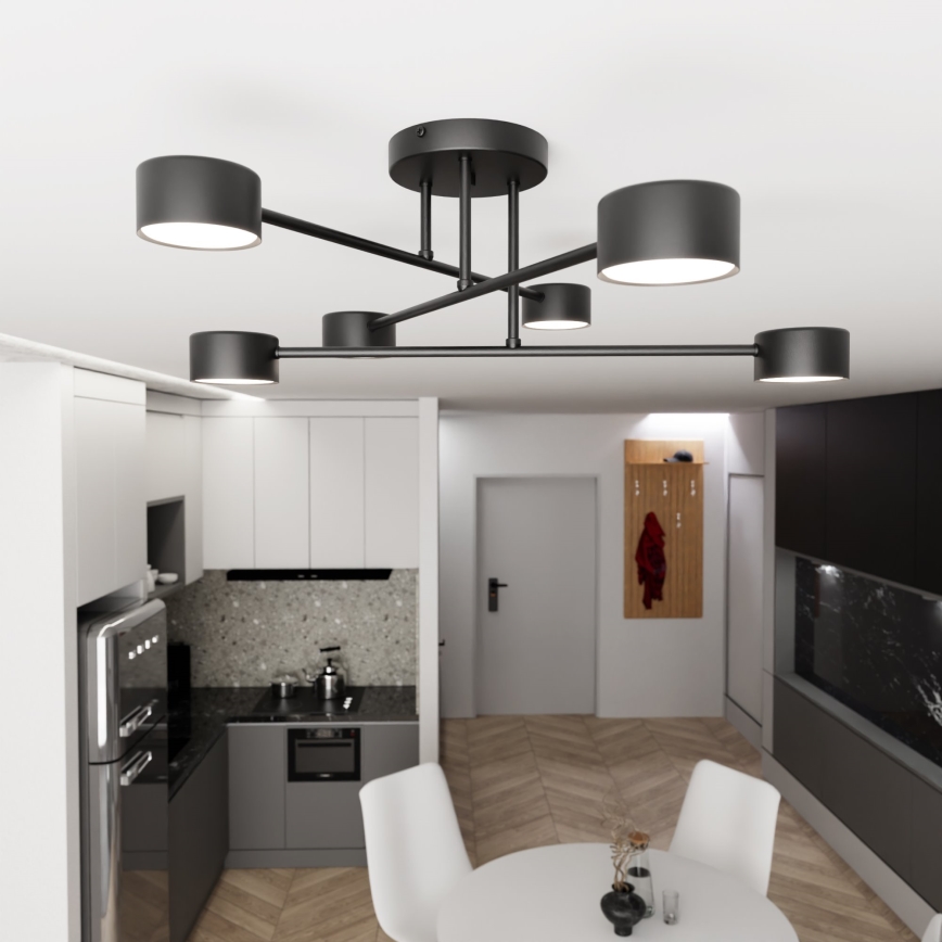 Nadgradni luster HALO 6xGX53/8W/230V crna