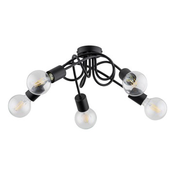 Nadgradni luster INTER 5xE27/15W/230V crna