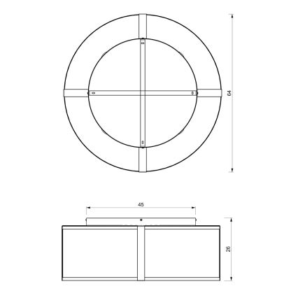 Nadgradni luster KAGA 5xE27/60W/230V crna/zlatna