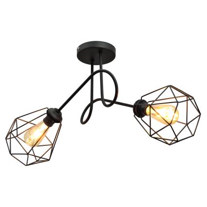 Nadgradni luster KARO 2xE27/15W/230V crna
