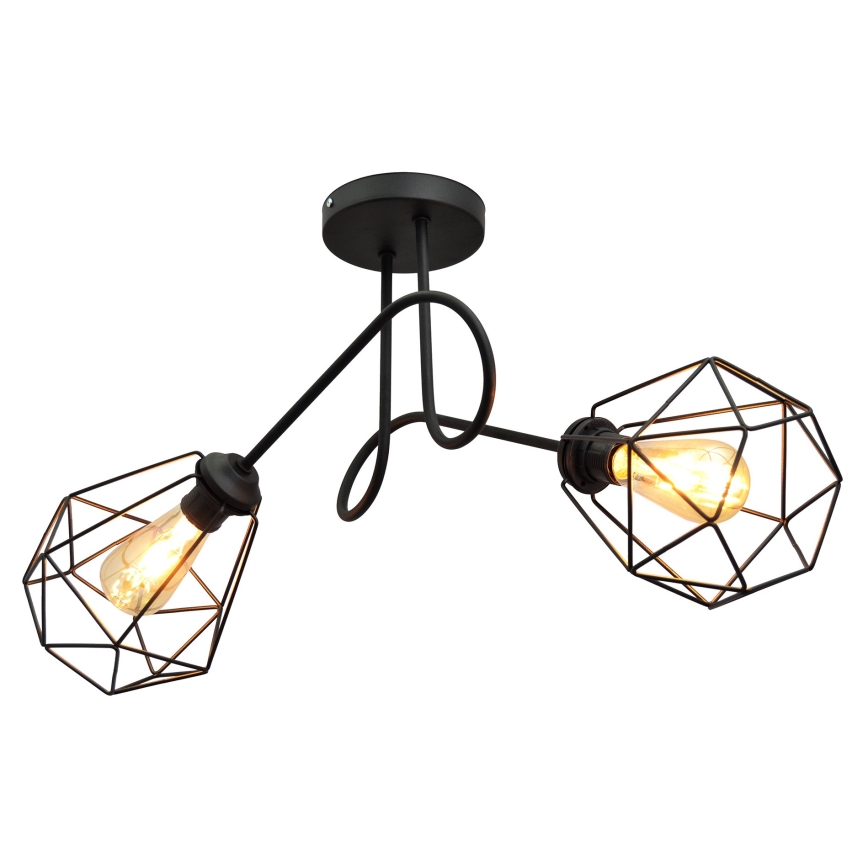 Nadgradni luster KARO 2xE27/15W/230V crna