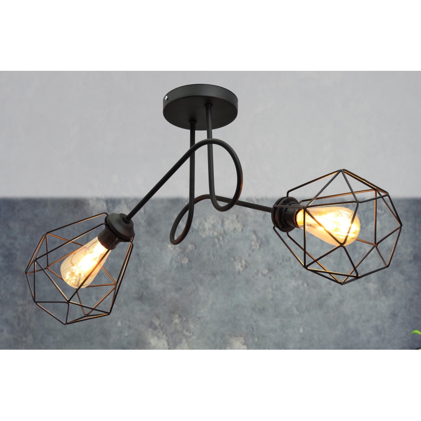 Nadgradni luster KARO 2xE27/15W/230V crna