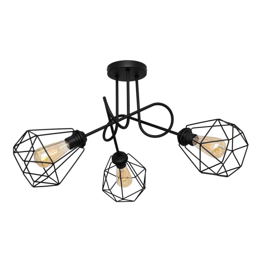 Nadgradni luster KARO 3xE27/15W/230V crna