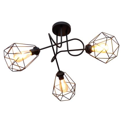 Nadgradni luster KARO 3xE27/15W/230V crna