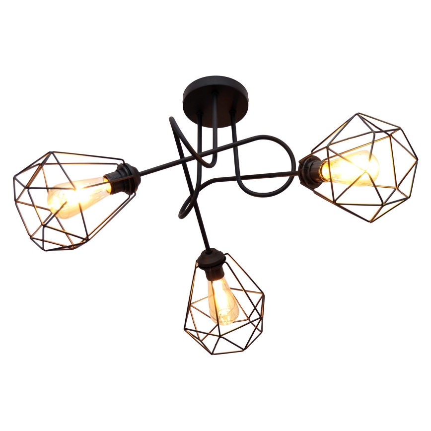 Nadgradni luster KARO 3xE27/15W/230V crna