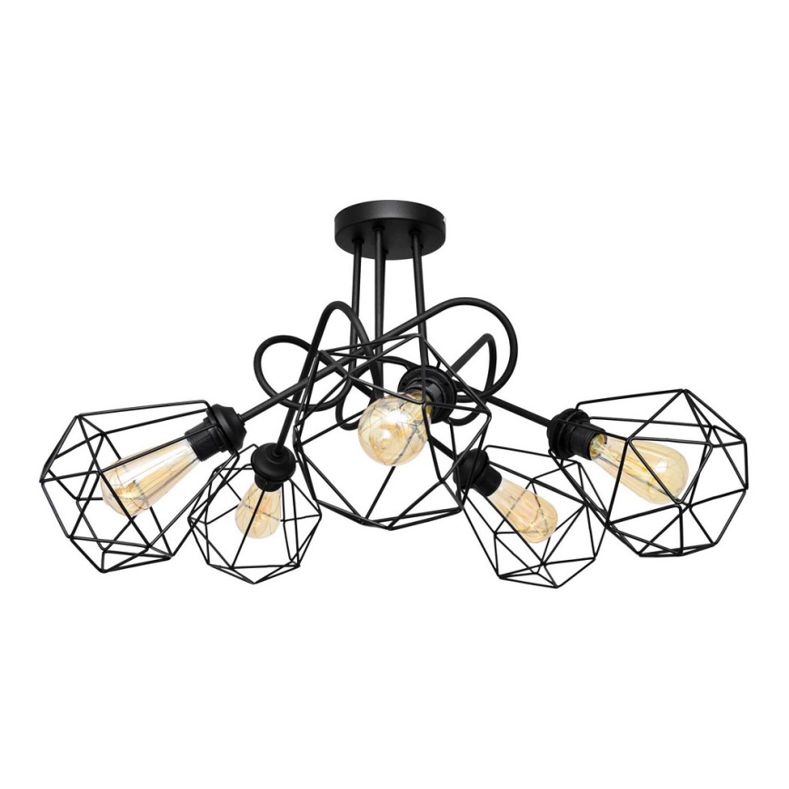 Nadgradni luster KARO 5xE27/15W/230V crna