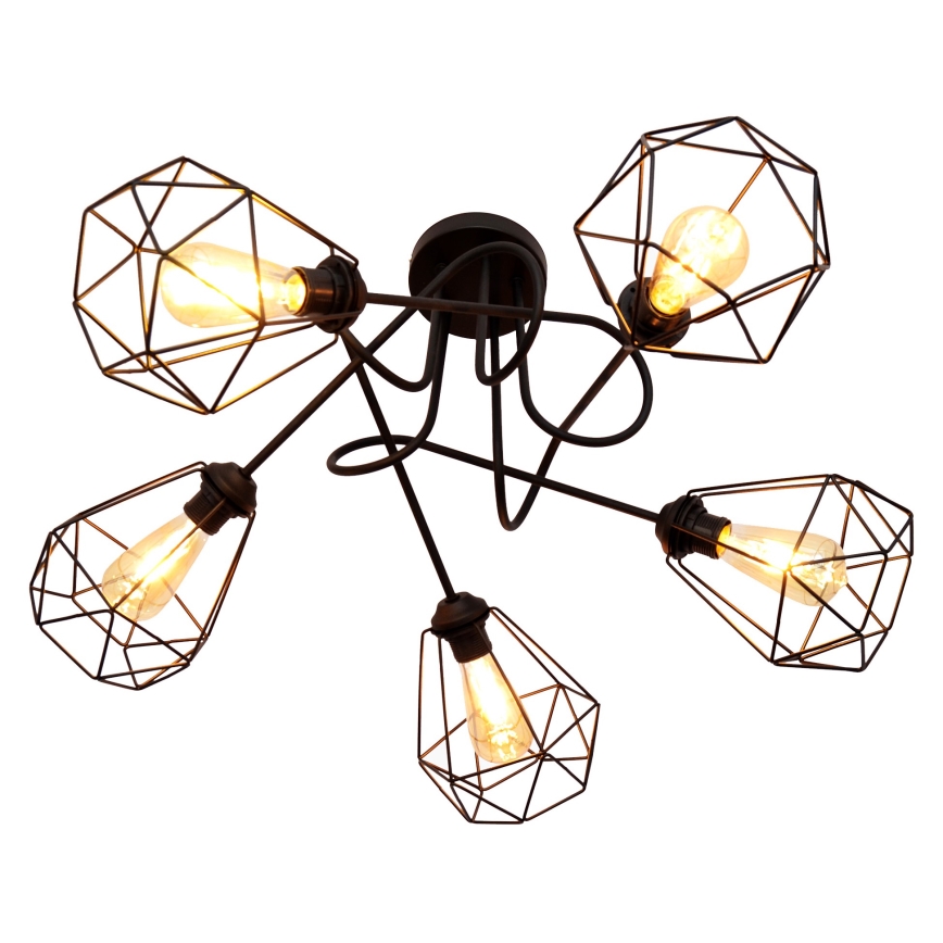 Nadgradni luster KARO 5xE27/15W/230V crna