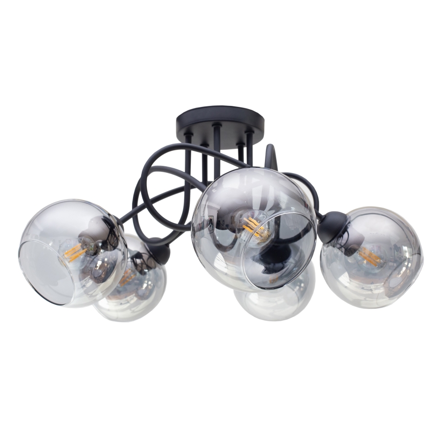 Nadgradni luster LATIL 5xE27/60W/230V crna